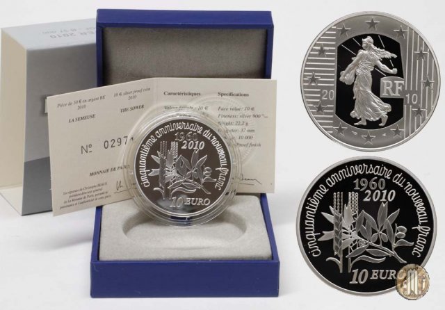 10 Euro 2010 La Seminatrice - 50° anniversario del nuovo Franco 2010 (Parigi)