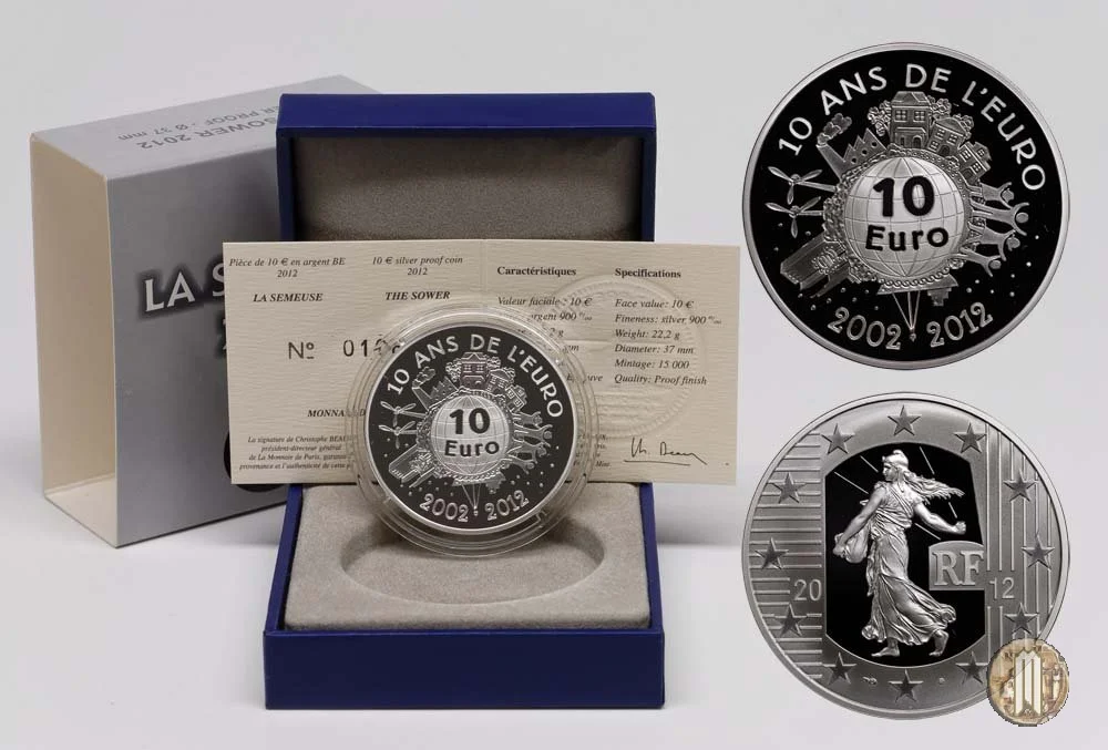 10 Euro 2012 La Semeuse - 10&deg; ans de l'Euro 2012 (Parigi)