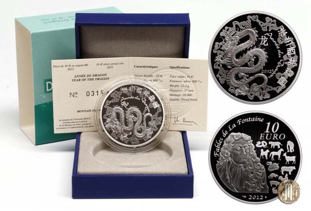 10 Euro 2012 Le favole di Jean de La Fontaine - L'anno del drago 2012 (Parigi)