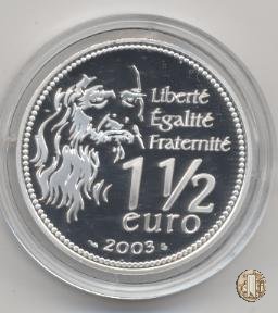 1 1/2 Euro 2003 500° Anniversario de la <i>Gioconda</i> 2003 (Parigi)