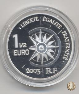 1 1/2 Euro 2003 Serie viaggi intorno al mondo - Il <i>Normandie</i> 2003 (Parigi)