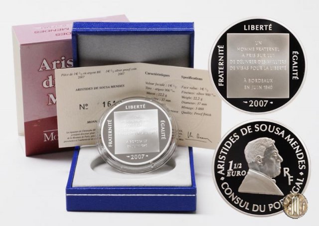 1 1/2 Euro 2007 Aristides de Sousa Mendes 2007 (Parigi)