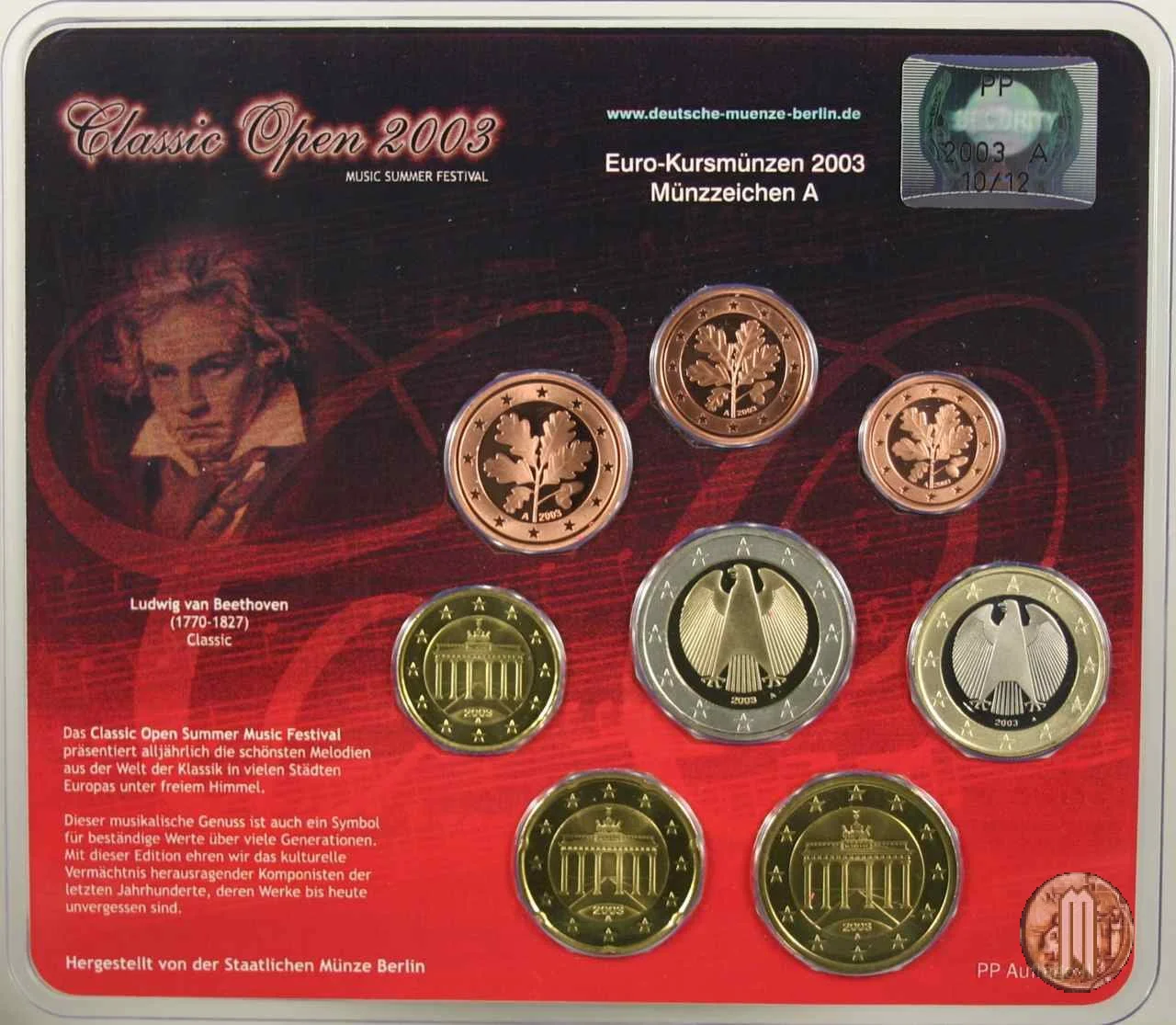 2003 - Staatliche M&uuml;nze Berlin 2003 (Berlino)