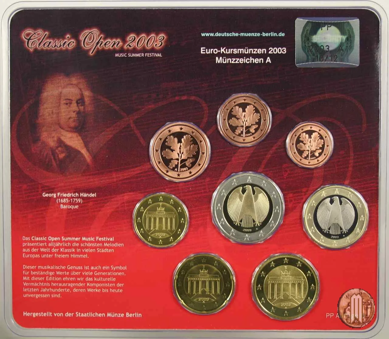 2003 - Staatliche M&uuml;nze Berlin 2003 (Berlino)