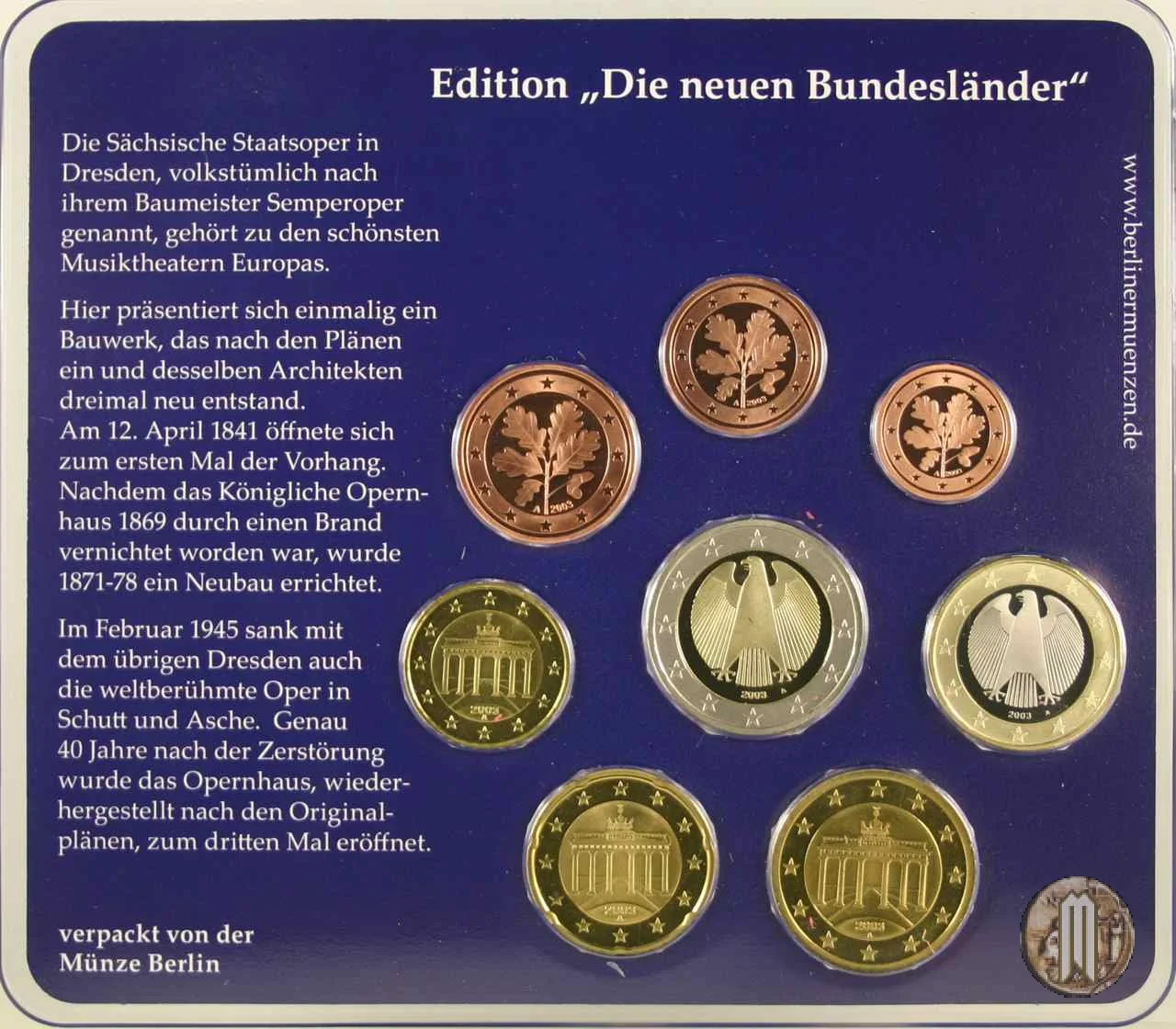 2003 - Staatliche M&uuml;nze Berlin 2003 (Berlino)