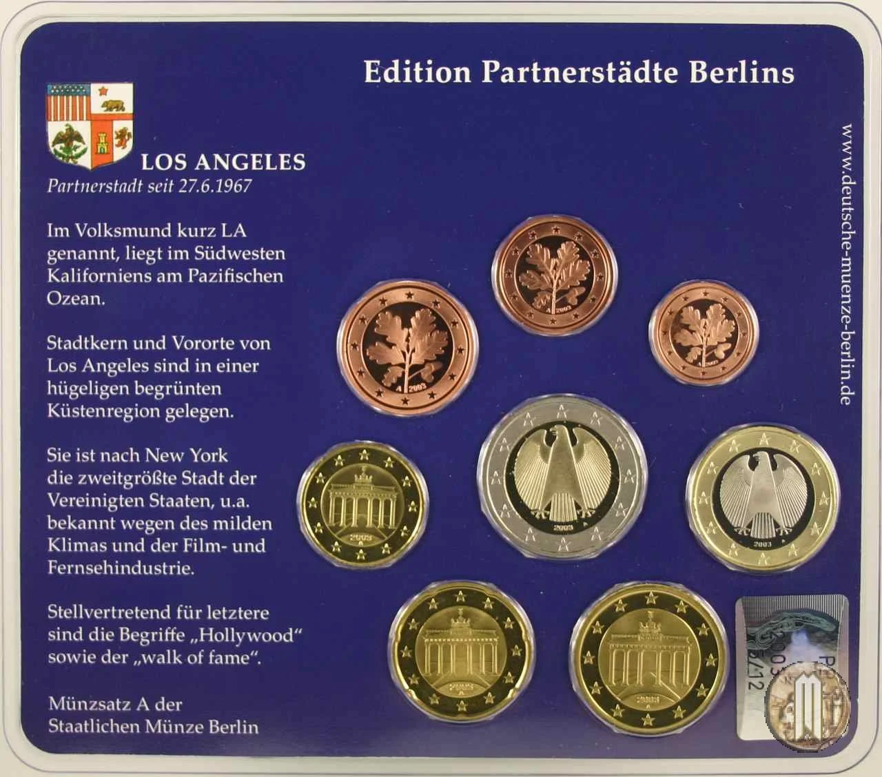 2003 - Staatliche M&uuml;nze Berlin 2003 (Berlino)