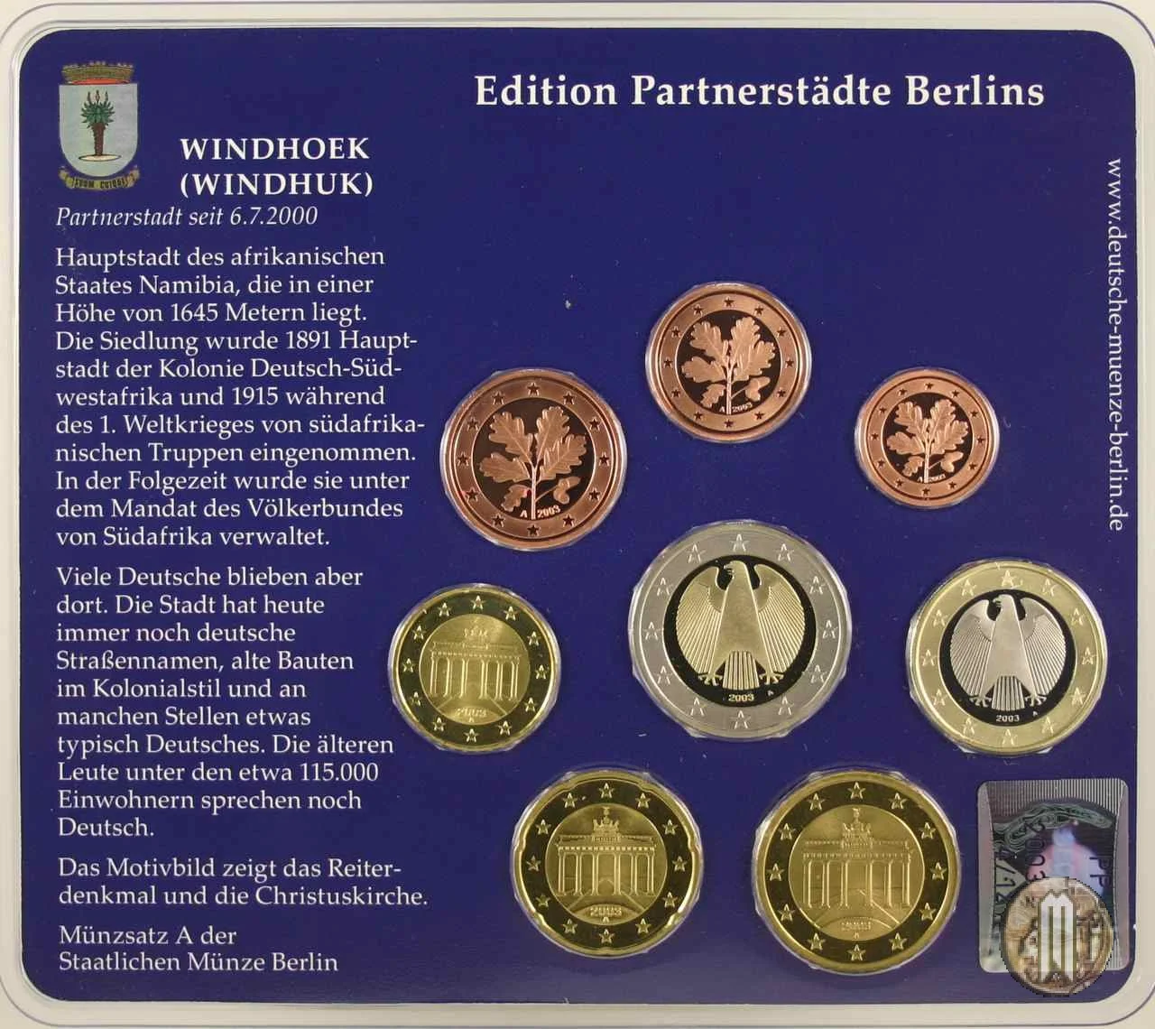 2003 - Staatliche M&uuml;nze Berlin 2003 (Berlino)