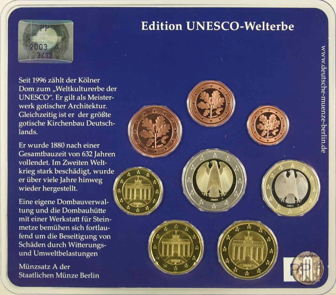 2003 - Staatliche M&uuml;nze Berlin 2003 (Berlino)