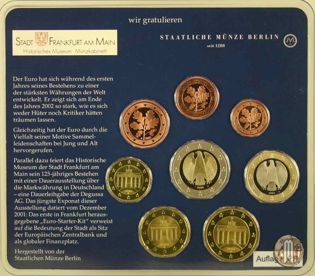 2003 - Staatliche M&uuml;nze Berlin 2003 (Berlino)