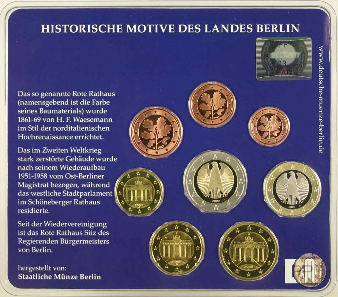 2003 - Staatliche M&uuml;nze Berlin 2003 (Berlino)