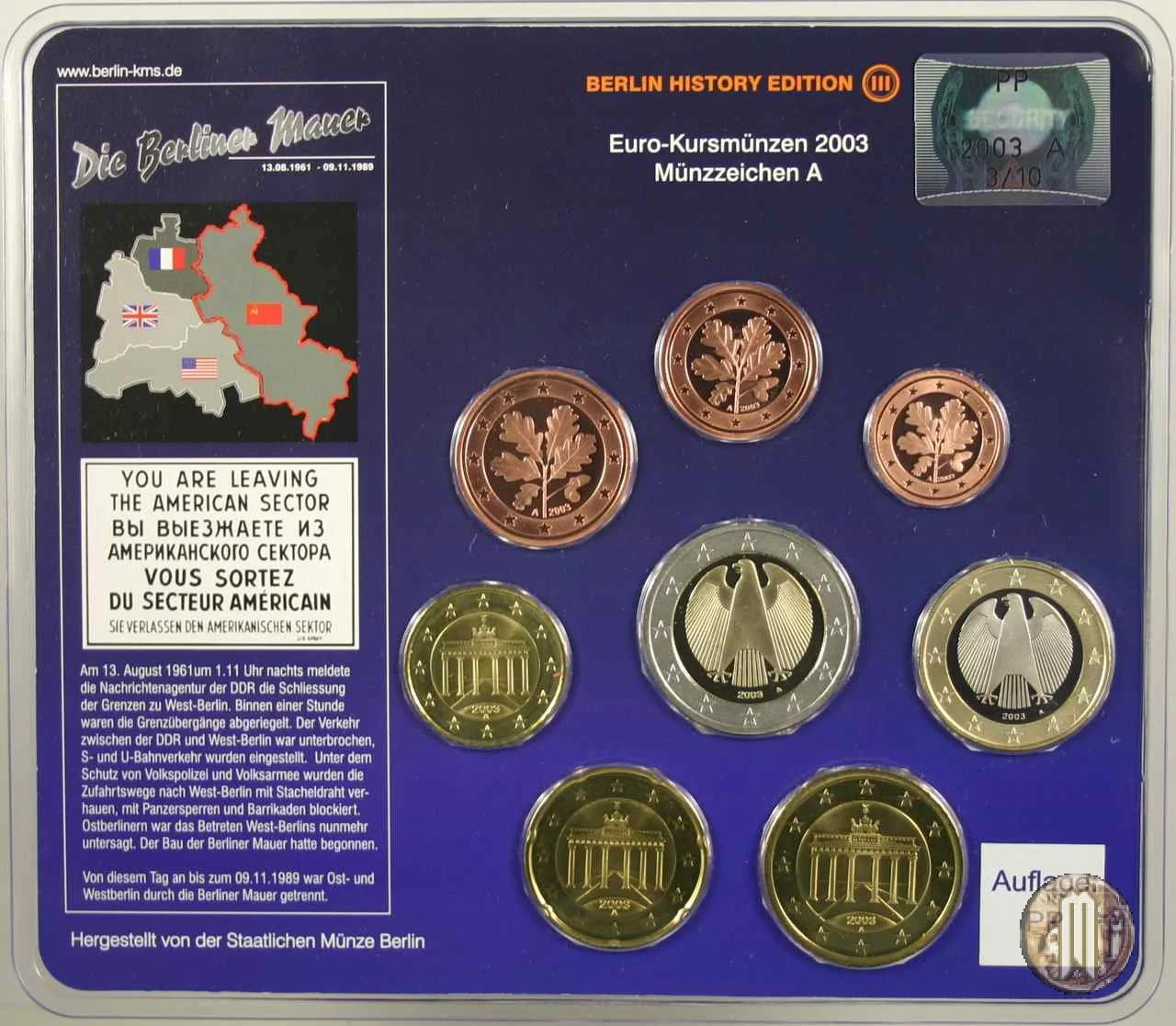 2003 - Staatliche M&uuml;nze Berlin 2003 (Berlino)