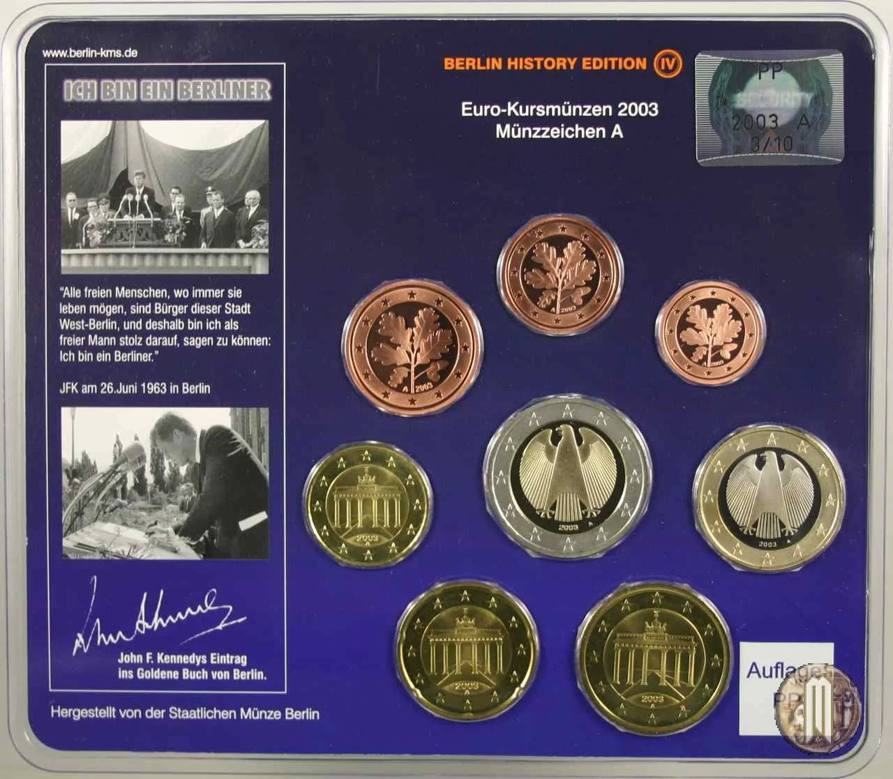 2003 - Staatliche M&uuml;nze Berlin 2003 (Berlino)