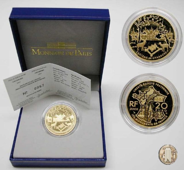 20 Euro 2003 Monumenti - Castello di Chambord 2003 (Parigi)