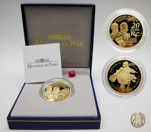 20 Euro 2004 Centenario del trattato franco-inglese <i>Entente Cordiale</i> 2004 (Parigi)