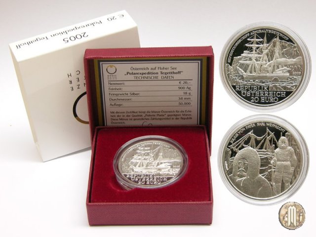 20 Euro 2005 Spedizione Polare "Admiral Tegetthoff" 2005 (Vienna)