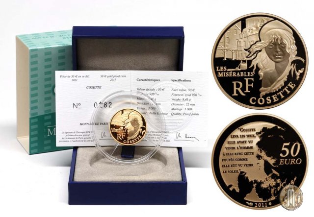50 Euro 2011 Grandi personaggi della letteratura francese 'Cosette' 2011 (Parigi)