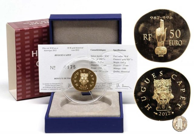 50 Euro 2012 Da Clovis alla Repubblica - 1500 anni storia francese - Ugo Capeto 2012 (Parigi)