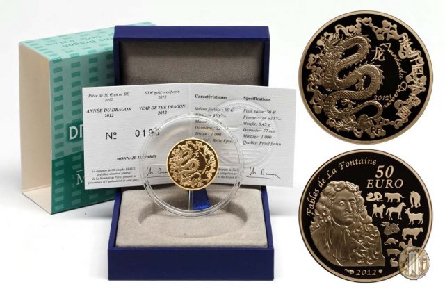 50 Euro 2012 Le favole di Jean de La Fontaine - L'anno del drago 2012 (Parigi)