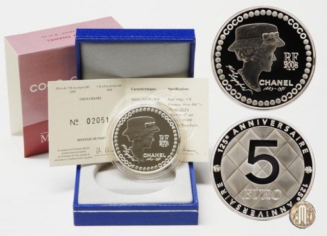 5 Euro 2008 125° Anniversario della nascita di Coco Chanel 2008 (Parigi)