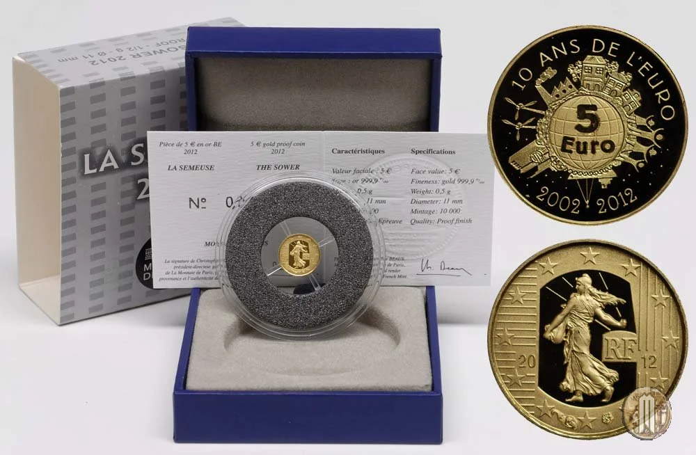 5 Euro 2012 La Semeuse - 10&deg; ans de l'Euro 2012 (Parigi)