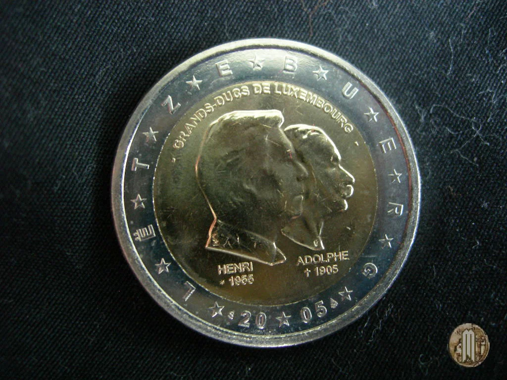 2 Euro 2005 50&deg; Anniversario del Granduca Henri, 5&deg; della Sua Ascesa al Trono e 100&deg; della Morte di Adolphe 2005 (Vantaa)