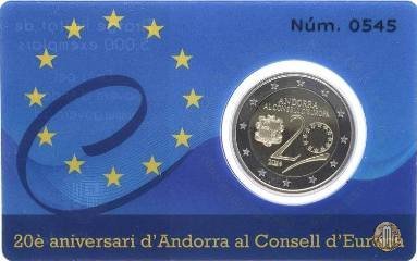 2 Euro 2014 20° anniv. ingresso di Andorra nel Consiglio europeo 2014