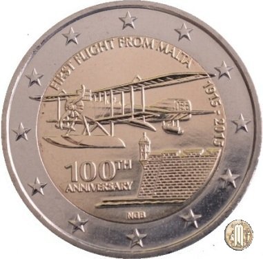 2 Euro 2015 100° Anniversario del primo volo da Malta 2015