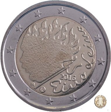 2 Euro 2016 90° anniv. morte di Eino Leino 2016