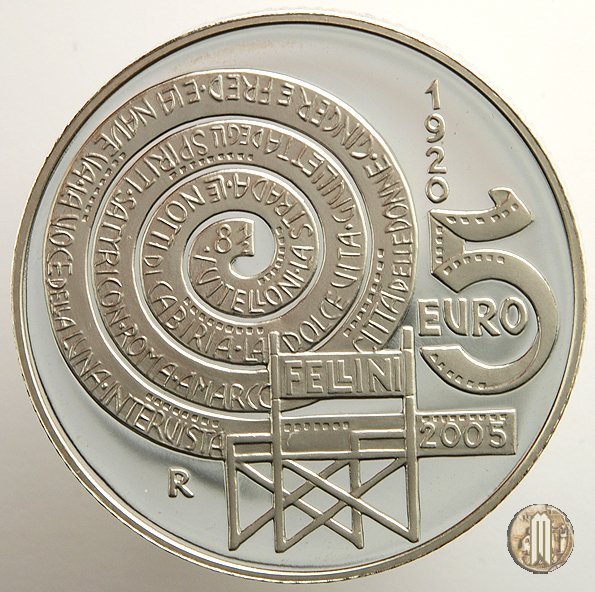 5 Euro 2005 85° Ann. nascita Federico Fellini 2005 (Roma)