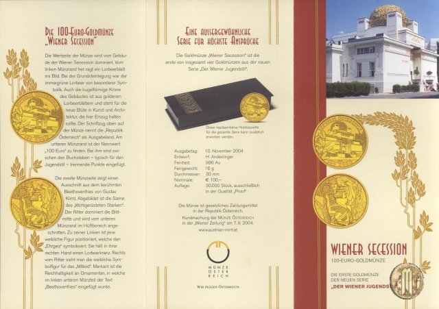 100 Euro 2004 La Secessione Viennese 2004 (Vienna)