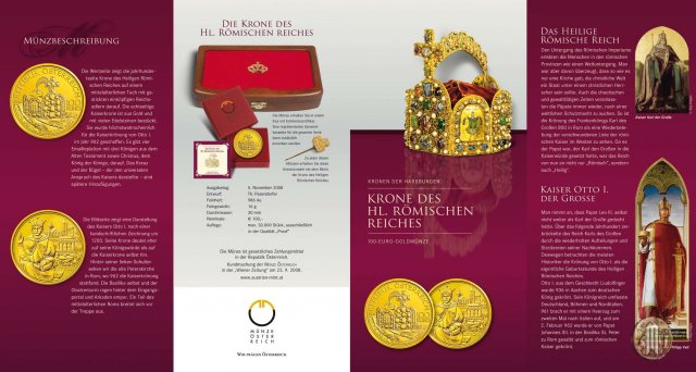 100 Euro 2008 Corona del Sacro Romano Impero 2008 (Vienna)