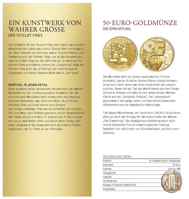 50 Euro 2013 Klimt e le sue donne - L'Aspettiva 2013 (Vienna)