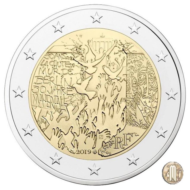 2 Euro 2019 30° anniversario della caduta del muro di Berlino 2019 (Parigi)