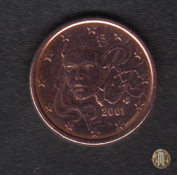 1 centesimo di Euro 2001 (Parigi)