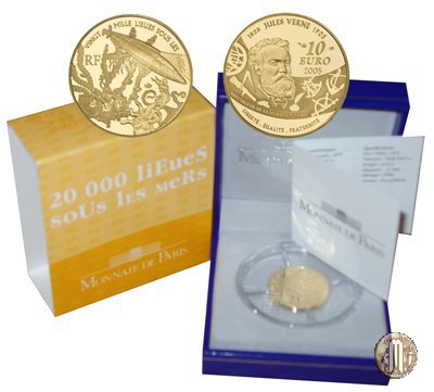 10 Euro 2005 100° Anniversario della morte di Jules Verne - 20.000 Leghe sotto i mari 2005 (Parigi)