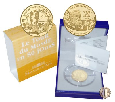 10 Euro 2005 100° Anniversario della morte di Jules Verne - Il giro del mondo in 80 giorni 2005 (Parigi)