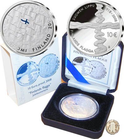 10 Euro 2008 90° Anniv.Bandiera Finlandese 2008 (Vantaa)