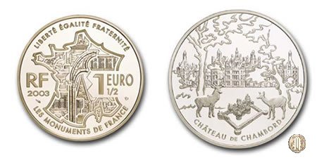 1 1/2 Euro 2003 Serie monumenti di Francia - Castello di Chambord 2003 (Parigi)