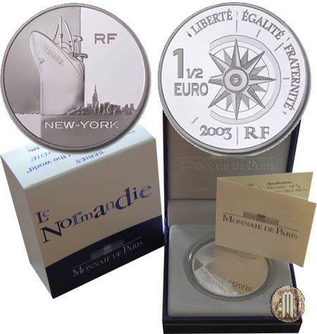 1 1/2 Euro 2003 Serie viaggi intorno al mondo - Il <i>Normandie</i> 2003 (Parigi)