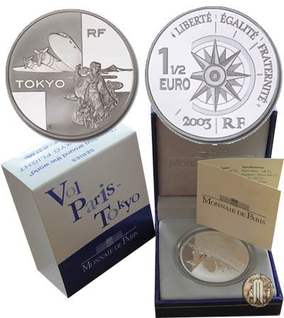 1 1/2 Euro 2003 Serie viaggi intorno al mondo - Il volo Parigi-Tokyo 2003 (Parigi)