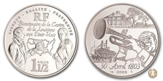 1 1/2 Euro 2003 Vendita della Louisiana agli USA 2003 (Parigi)