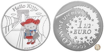 1 1/2 Euro 2005 30° Anniversario di <i>Hello Kitty</i> - Kitty sui Campi Elisi 2005 (Parigi)