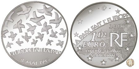 1 1/2 Euro 2005 60° Anniversario dell'8 maggio 1945 2005 (Parigi)