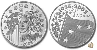 1 1/2 Euro 2005 Europa - 50 Anni della Bandiera Europea 2005 (Parigi)