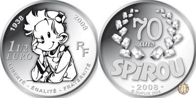 1 1/2 Euro 2008 70° anniversario di Spirou 2008 (Parigi)