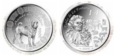 1/4 Euro 2006 Favole di La Fontaine - Anno del Cane 2006 (Parigi)