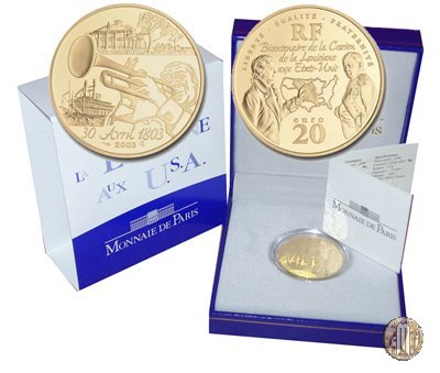 20 Euro 2003 Vendita della Louisiana agli USA 2003 (Parigi)