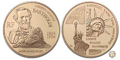 20 Euro 2004 100° Anniversario della morte di Frédéric Auguste Bartholdi 2004 (Parigi)