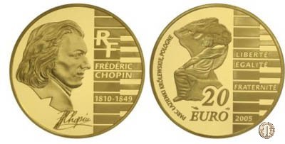 20 Euro 2005 195° Anniversario della nascita di Frédéric Chopin 2005 (Parigi)