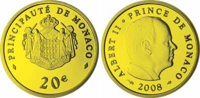 20 Euro 2008 Cinquantenario Principe Alberto 2008 (Parigi)